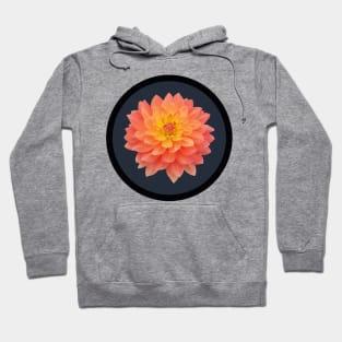 Orange Waterlily Dahlia Flower Circle Frame Hoodie